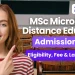 MSc Microbiology Distance Education Admission