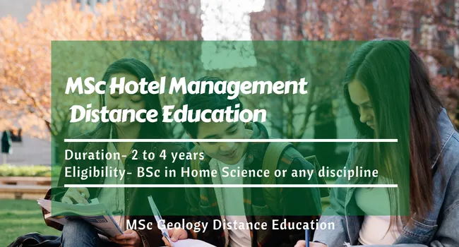 MSc Hotel Management Distance Education