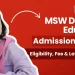 MSW Distance Education Admission