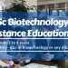MSc Biotechnology Distance Education