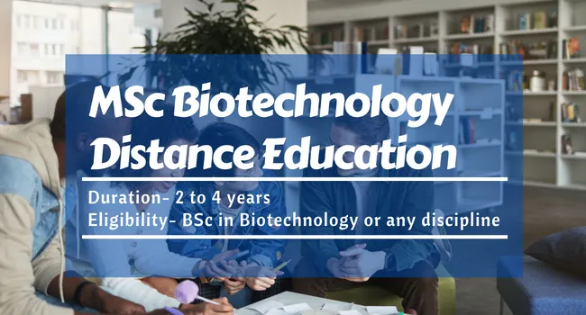 MSc Biotechnology Distance Education